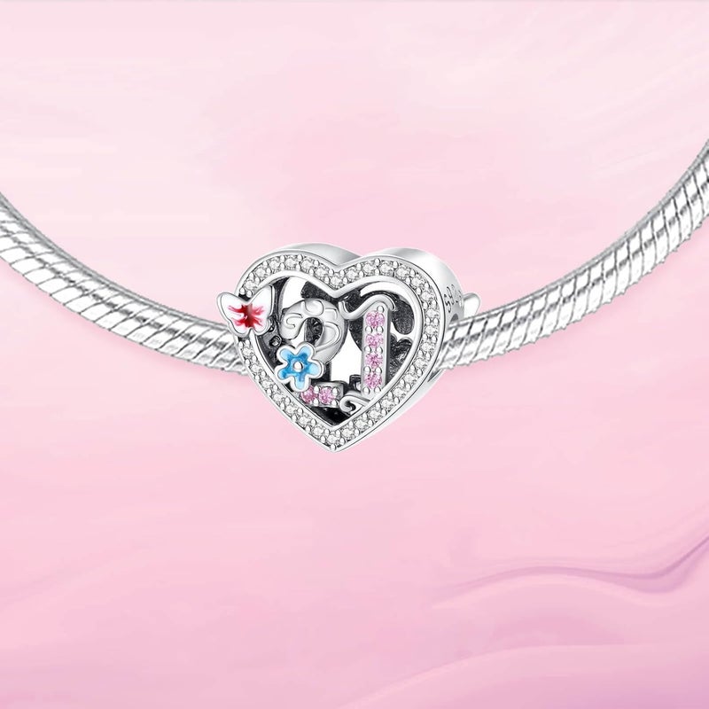 DATOUQI Queen Happy Birthday Hot Air Balloon Family Puppy Charm 925 Sterling Silver Charms for Bracelets and Necklaces Mother's Day Charms for Women - Image 2